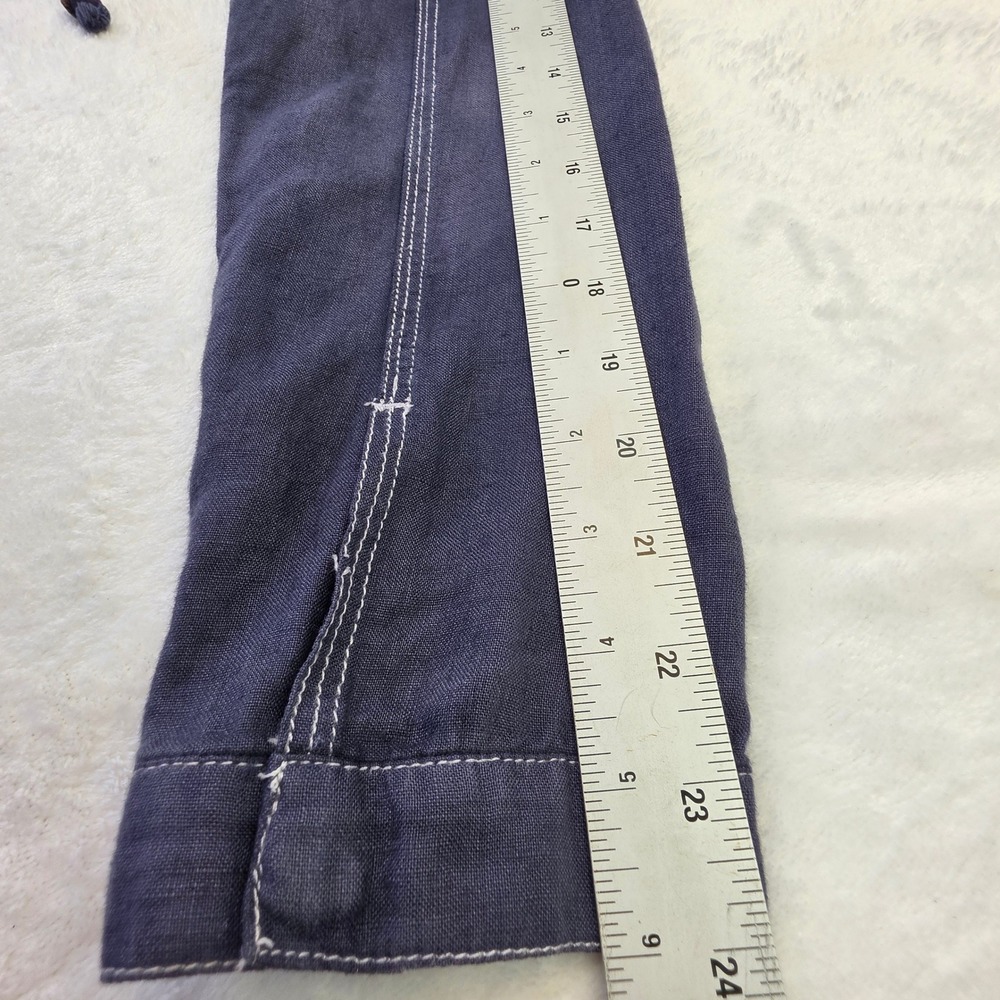 Tommy Bahama Relax Navy Blue 100% Linen Hooded Contrast Stitch Jacket Small - Picture 13 of 13